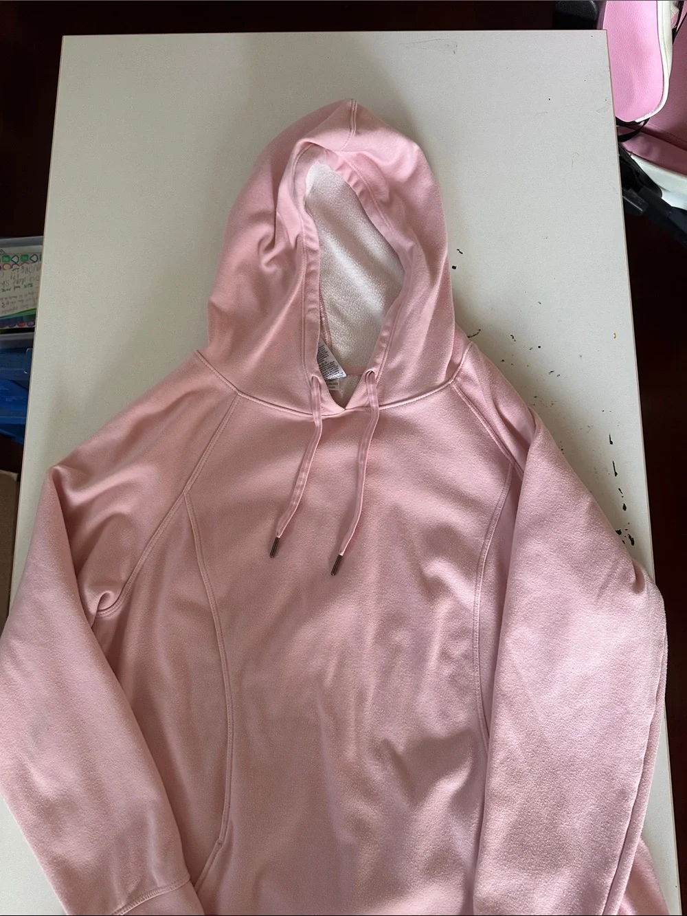 Soft Pink Hooded Pullover Sweatshirt